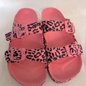 Pink Leopard Print Sandals